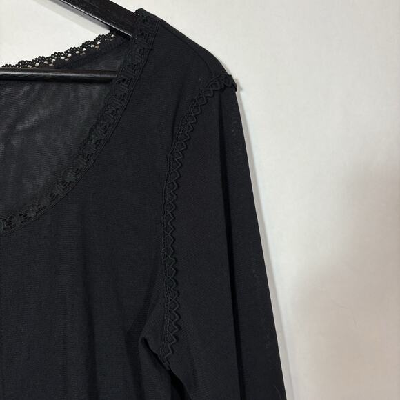 Y2K Mesh Top The Limited Fairy Grunge Large Black Witchy Goth Sheer Vintage - Picture 5 of 14